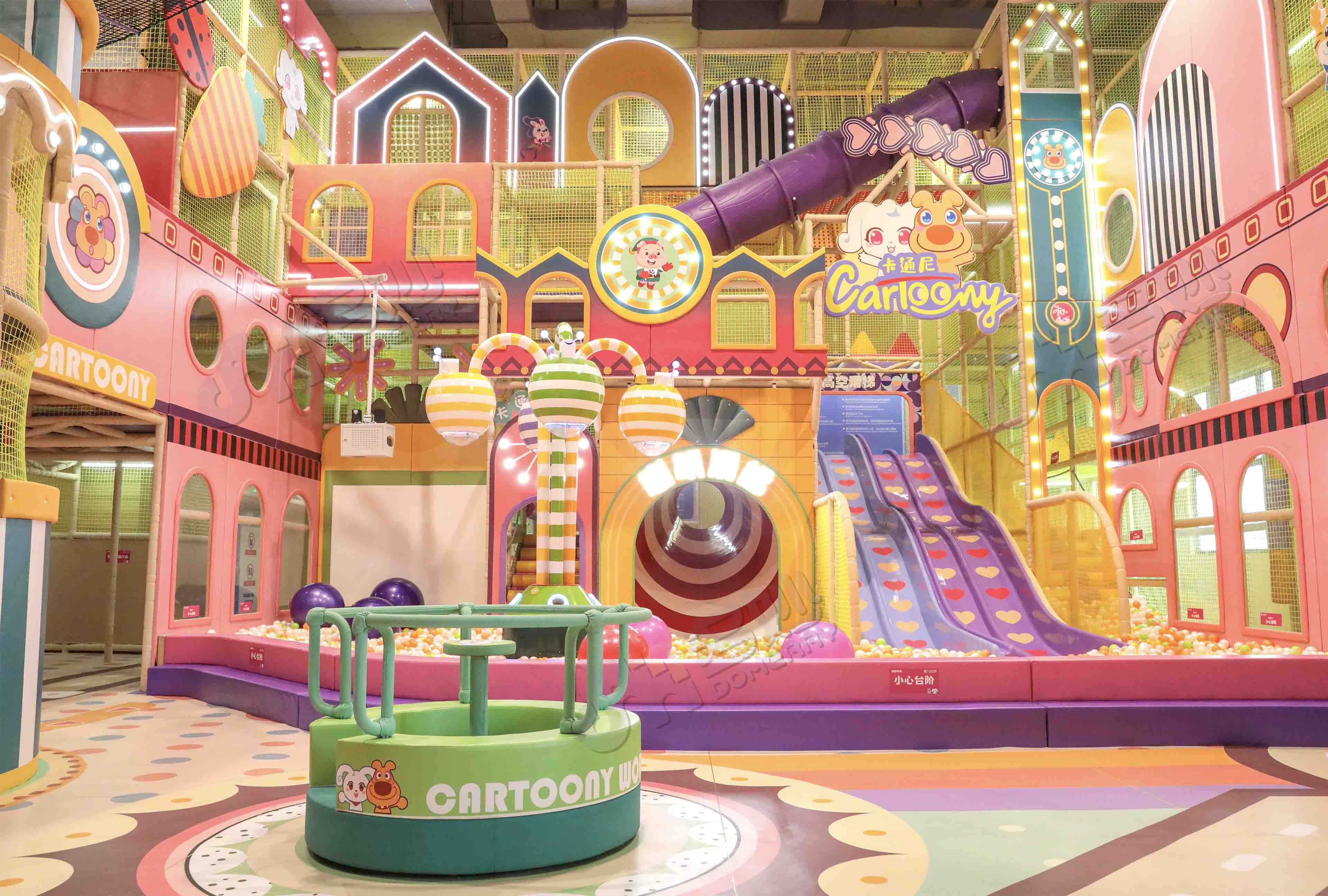 Candy-colored circus theme play center