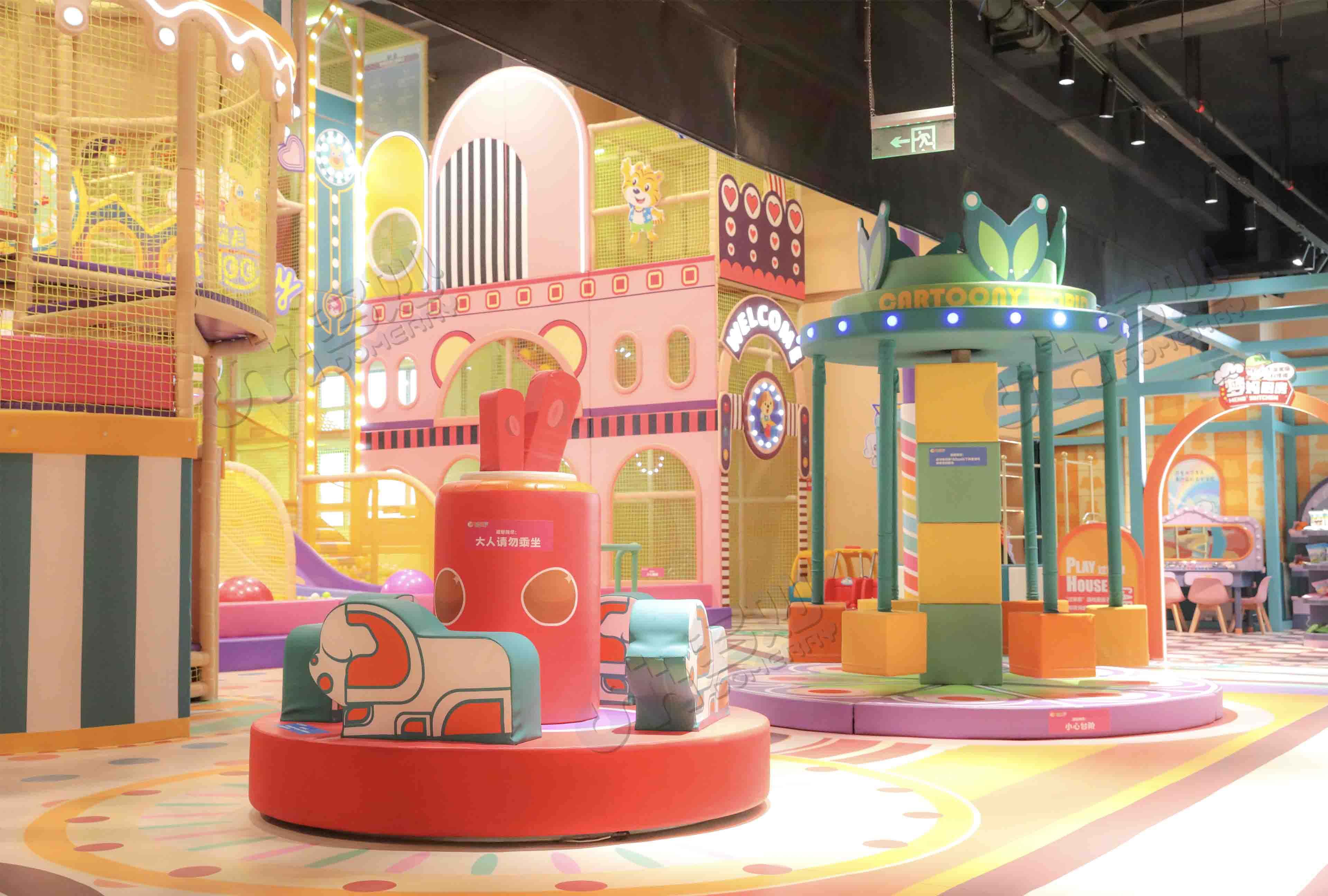 Candy-colored circus theme play center