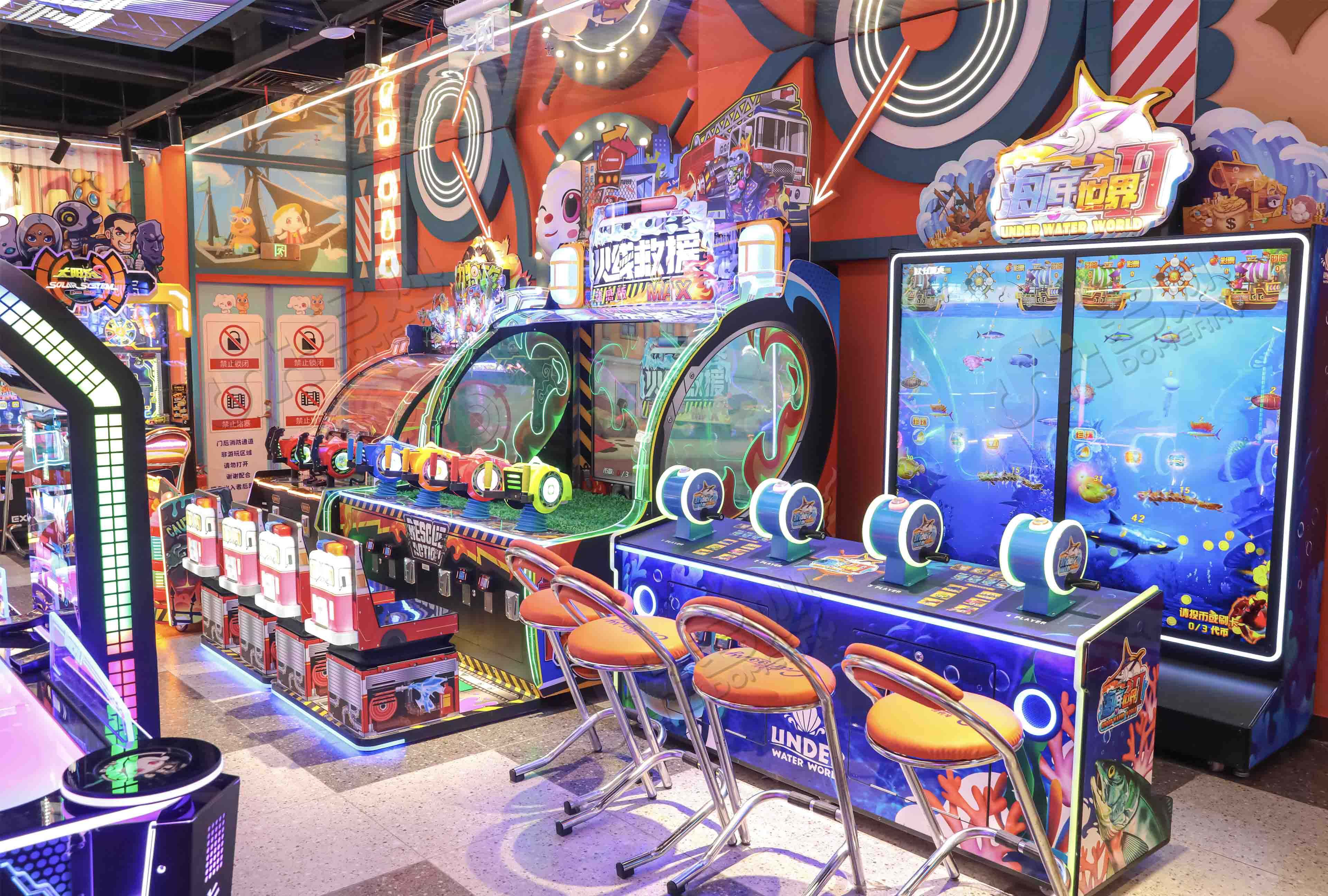 Candy-colored circus theme play center