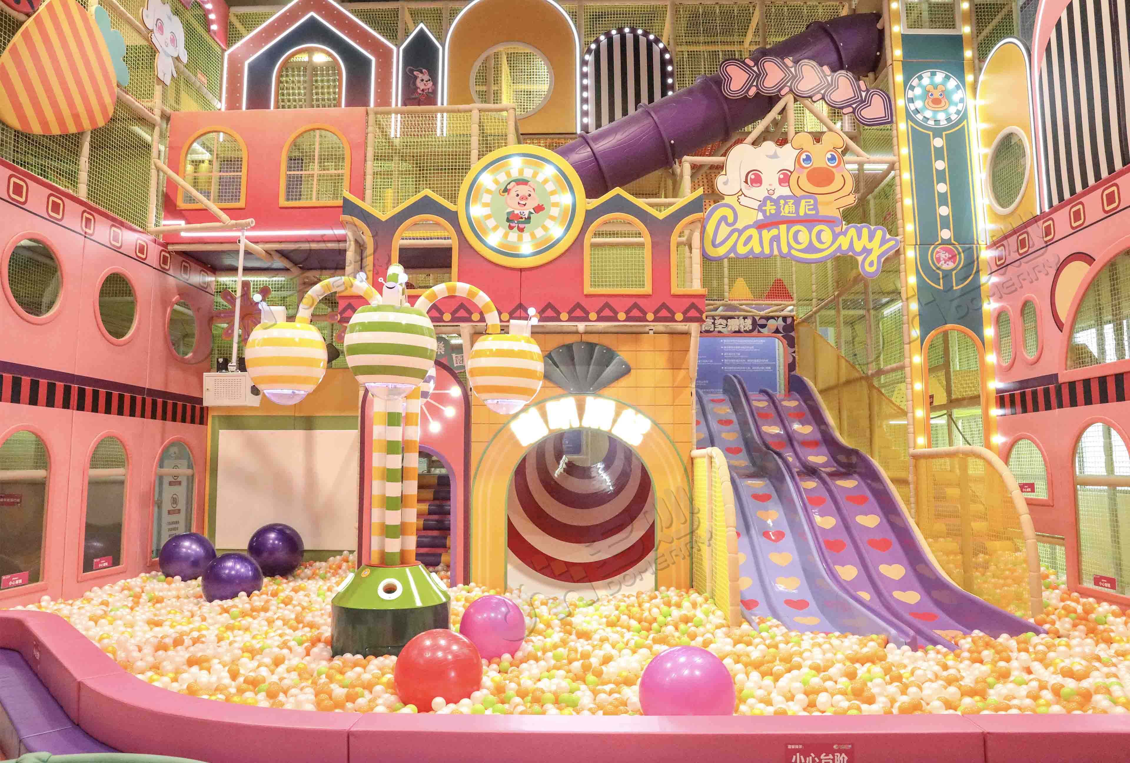 Candy-colored circus theme play center