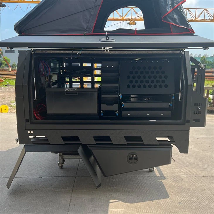 Black Aluminium Canopy for Dual Cab with Roof Tent