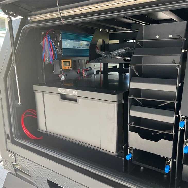 Black Aluminium Canopy for Dual Cab with Roof Tent