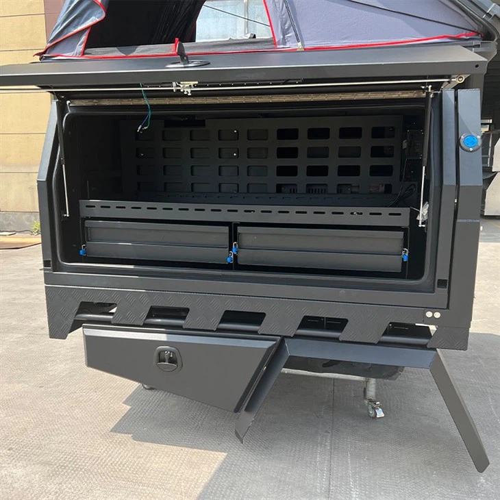 Black Aluminium Canopy for Dual Cab with Roof Tent