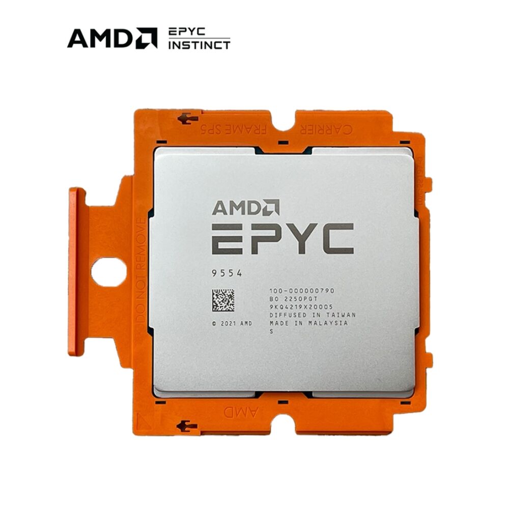 AMD EPYC 9554 Server Processor | 64 Cores 128 Threads 3.1GHz (Boost up to 3.75GHz) | 5nm Zen4 Genoa CPU | Socket SP5 DDR5-4800 Support