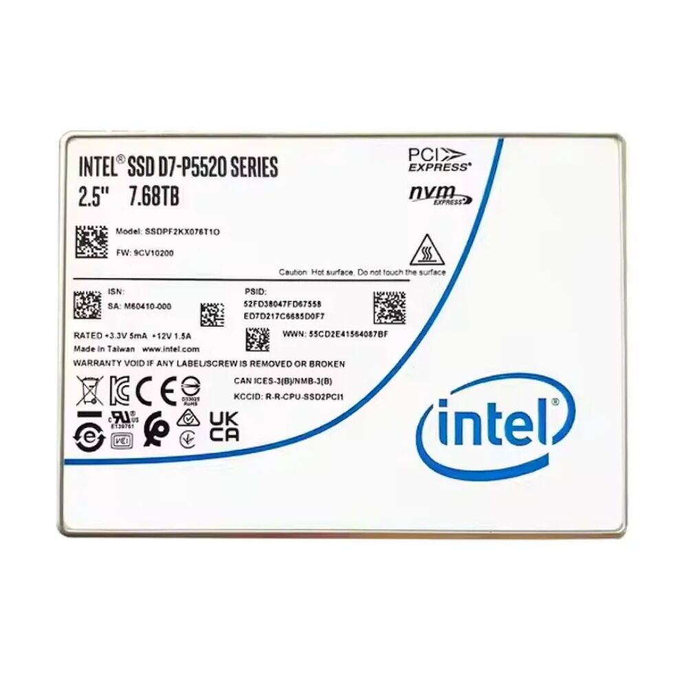 وحدة التخزين الصلبة D7-P5520 هي وحدة SSD عالية الأداء تدعم واجهة PCIe 4.0، ومصممة لتحمل الاستخدام القياسي والأحمال التشغيلية التي تعتمد بشكل رئيسي على عمليات القراءة.