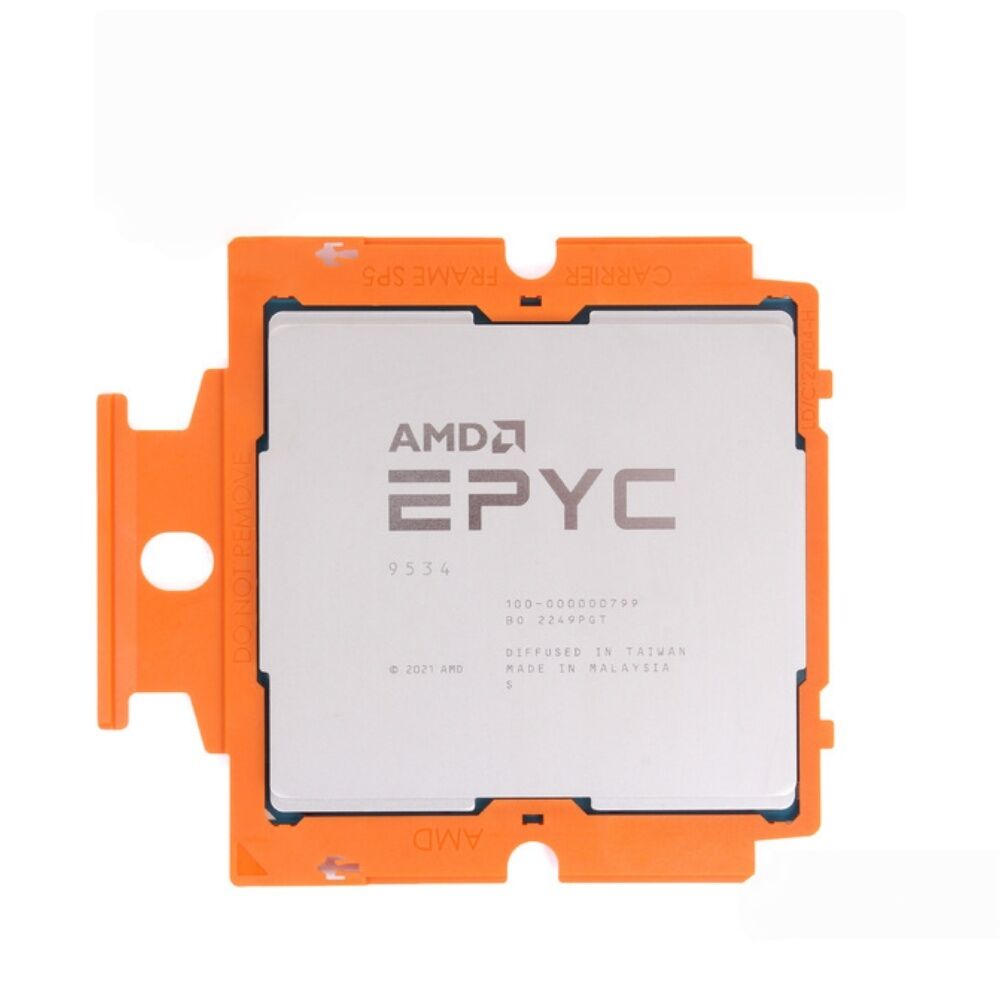 AMD EPYC 9534 Server Processor | 64 Cores 128 Threads 2.45GHz (Boost up to 3.7GHz) | 5nm Zen4 Genoa CPU | Socket SP5 DDR5-4800 Support