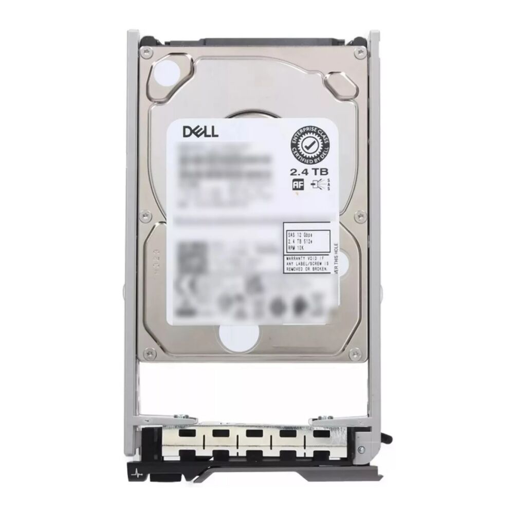 محرك أقراص صلب لشركة ديل سعة ٢,٤ تيرابايت، بسرعة دوران ١٠٠٠٠ دورة في الدقيقة، واجهة SAS بسرعة ١٢ جيجابت/ثانية، تنسيق ٥١٢e، بحجم ٢,٥ بوصة، قابل للاستبدال الساخن