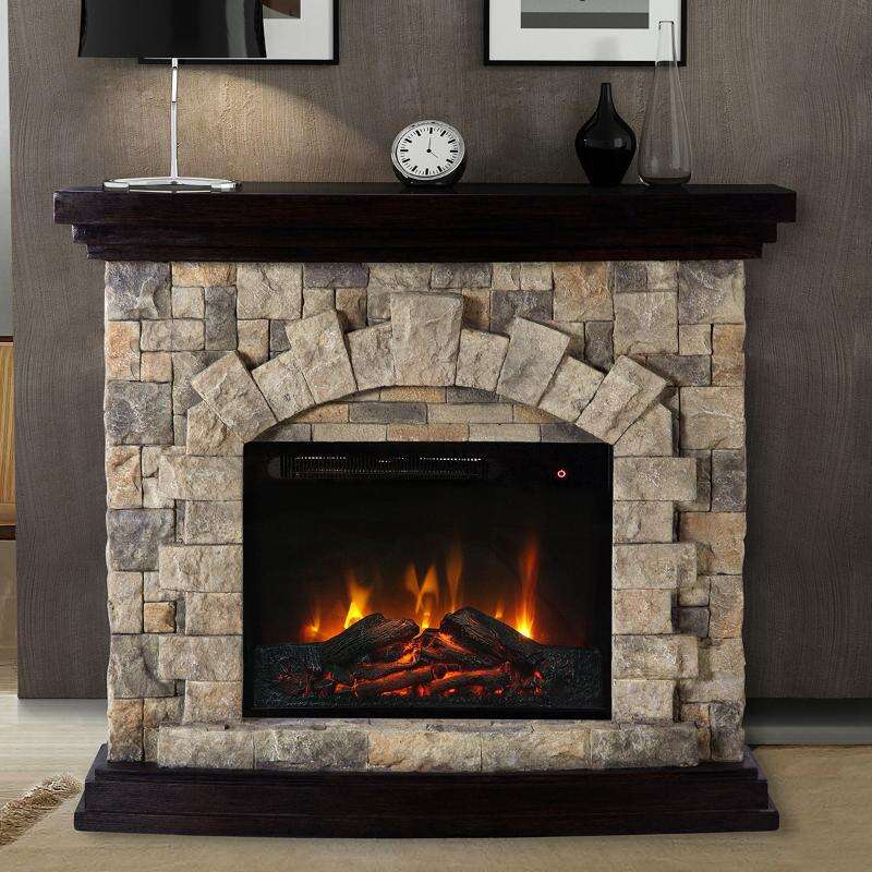 45” Electric fireplace with mantel Electric fireplace with Mgo mantel and remote contorl Adjustable temperature