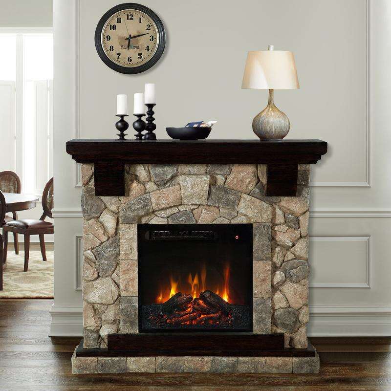 K209065 Electric fireplace with Mgo mantel and remote contorl Adjustable temperature