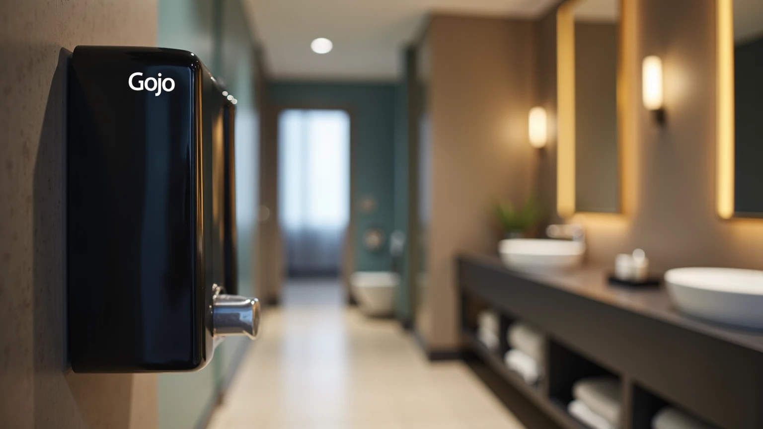 Gojo soap dispenser mounted in a retail store3.png