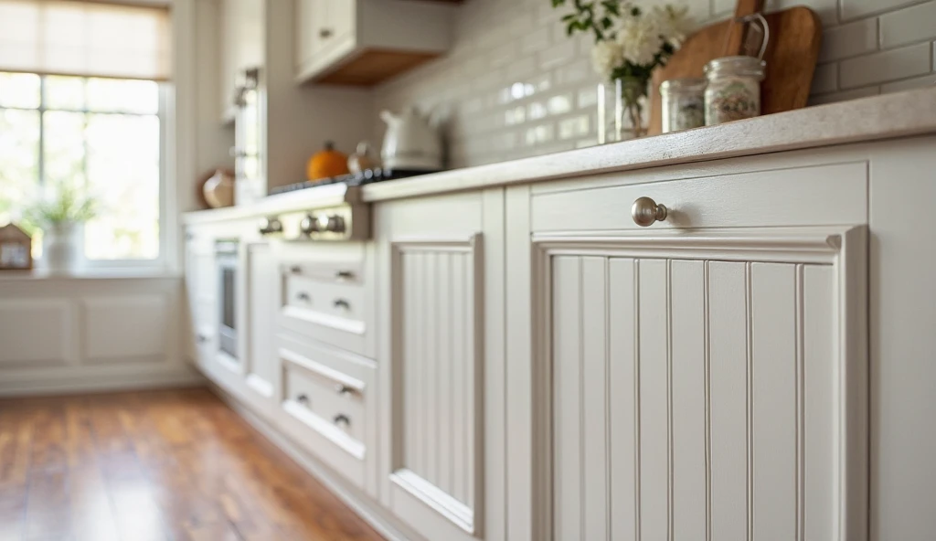 A kitchen cabinet with beadboard accents.png