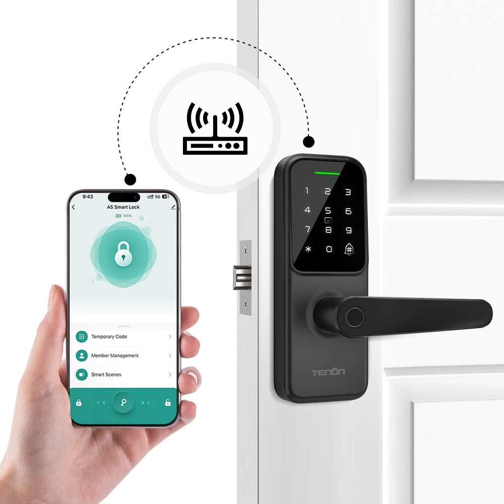 Smart door lock handle for Home with Card Key Tenon K8 