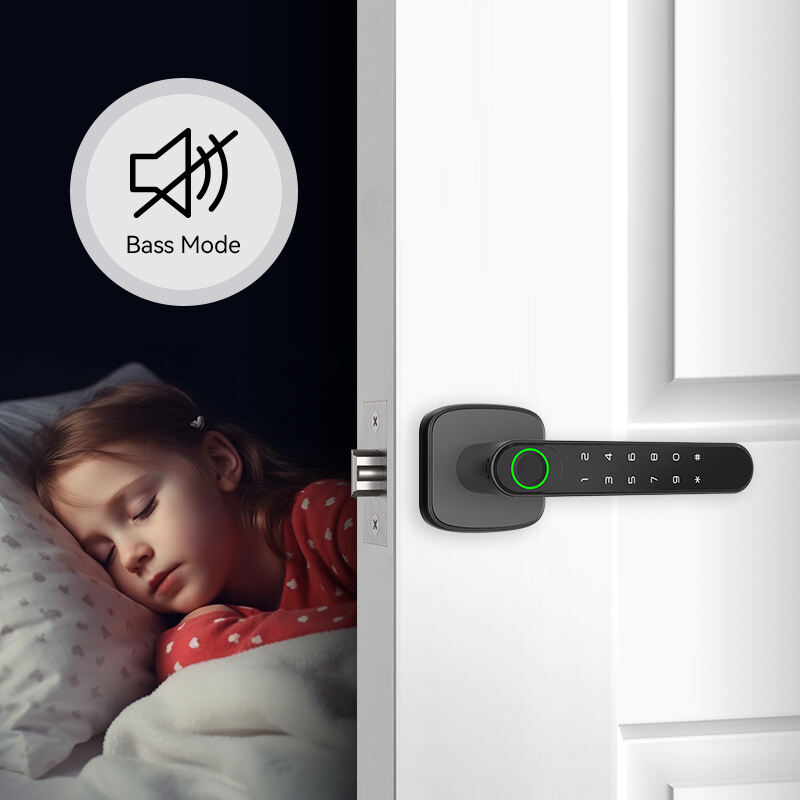 Tuya Smart Biometrisk Lås Enkel Dödlås Aluminium Elektrisk Dörrhandtag med Fingeravtrycksigenkänning Vattenät Mini Smartlock