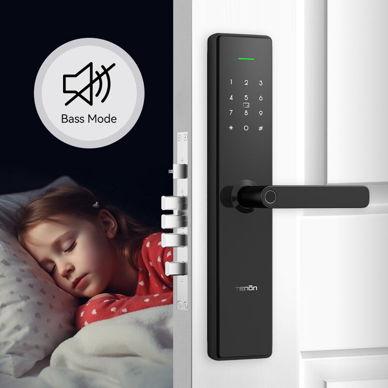 Tenon T15 Home Aluminum Alloy Handle Lock Electronic Biometric Fingerprint Door Lock Digital Smart Lock Tuya