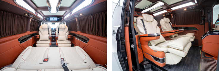 celestial horizon sz360 herms brown red enterprise luxury van 28 tv zero gravity seats 9 speed auto v260l-8