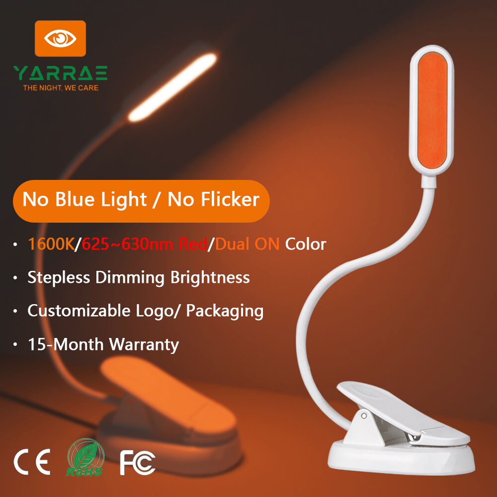 luz LED para libro de 1,5 W y 120 lúmenes, luz de lectura de espectro completo de 4000K y color ámbar de 1600K, cuerpo negro