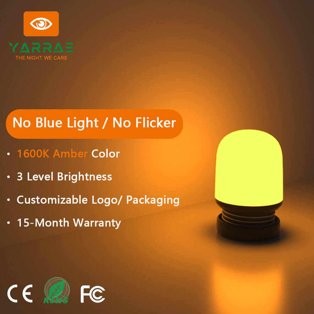 3 Level Brightness 1600K Amber Color Adjustable Portable Small Camping Led Night Light