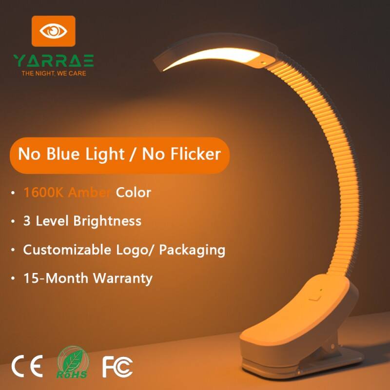 2W Stepless Dimming No Blue 1600K Amber Lighting Color Black Body Led Book Light