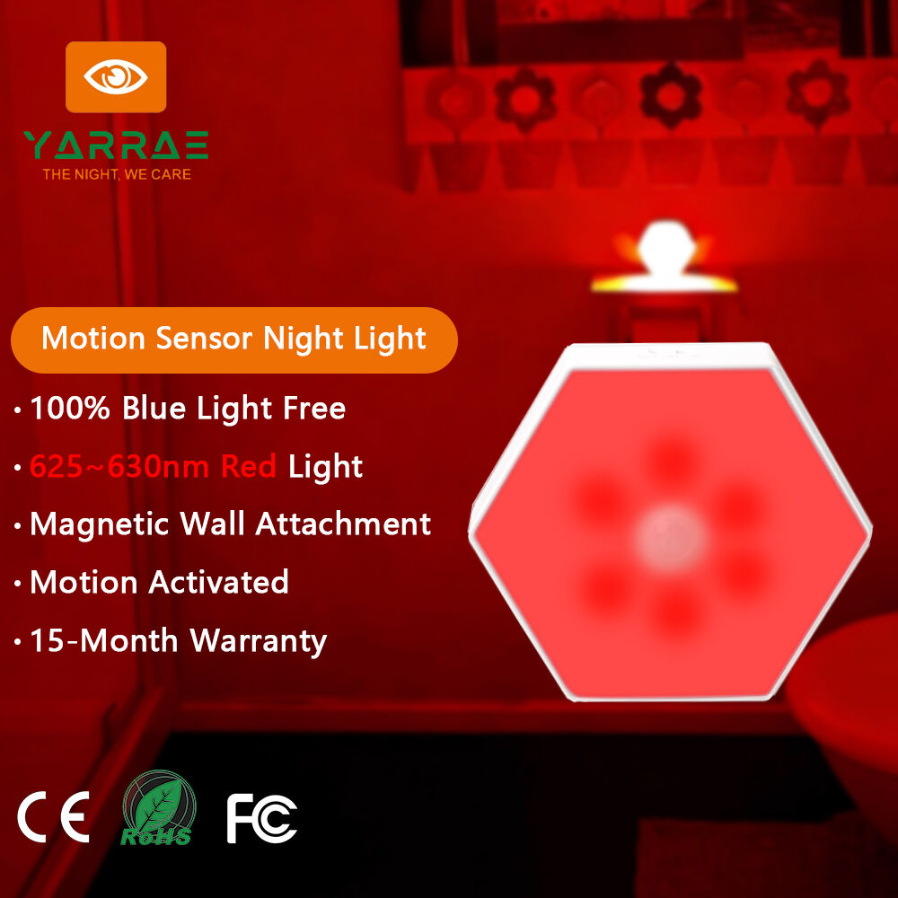 625~630 nm Red LED Night Lights with Motion Sensor, Indoor for Bedroom, Bathroom, Hallway, Stairs, Pet House, Toilet