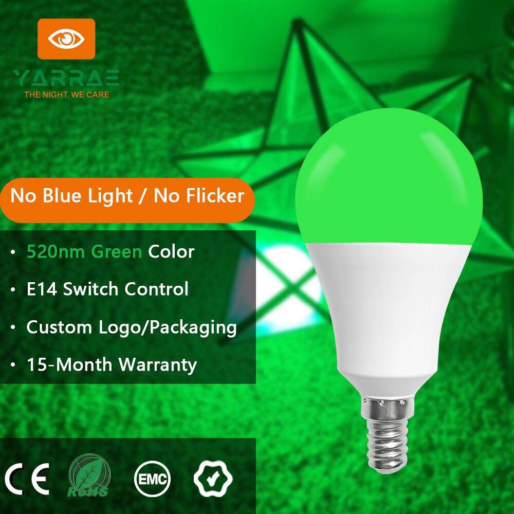 520nm Green LED Bulb Relieve Migraines E14 Base - 3W/5W/7W/9W Options with 2 Years Warranty
