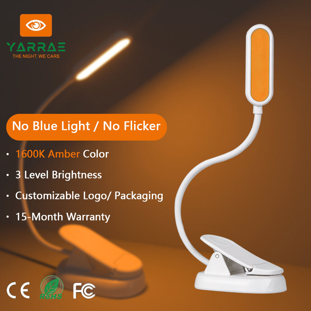 Bela ohišje, 3-nivojska svetlost, osvetlitev knjige, spalnica, nočno svetilo, LED svetilka za branje knjig 1600K sijajna barva