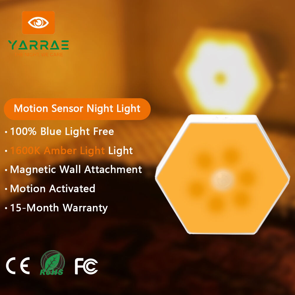 1600K Amber Motion Sensor Night Light 2 Modes 120° Wide Sensor Angle Magnetic & Hangable 1H Fast Charge for Bathroom Bedroom