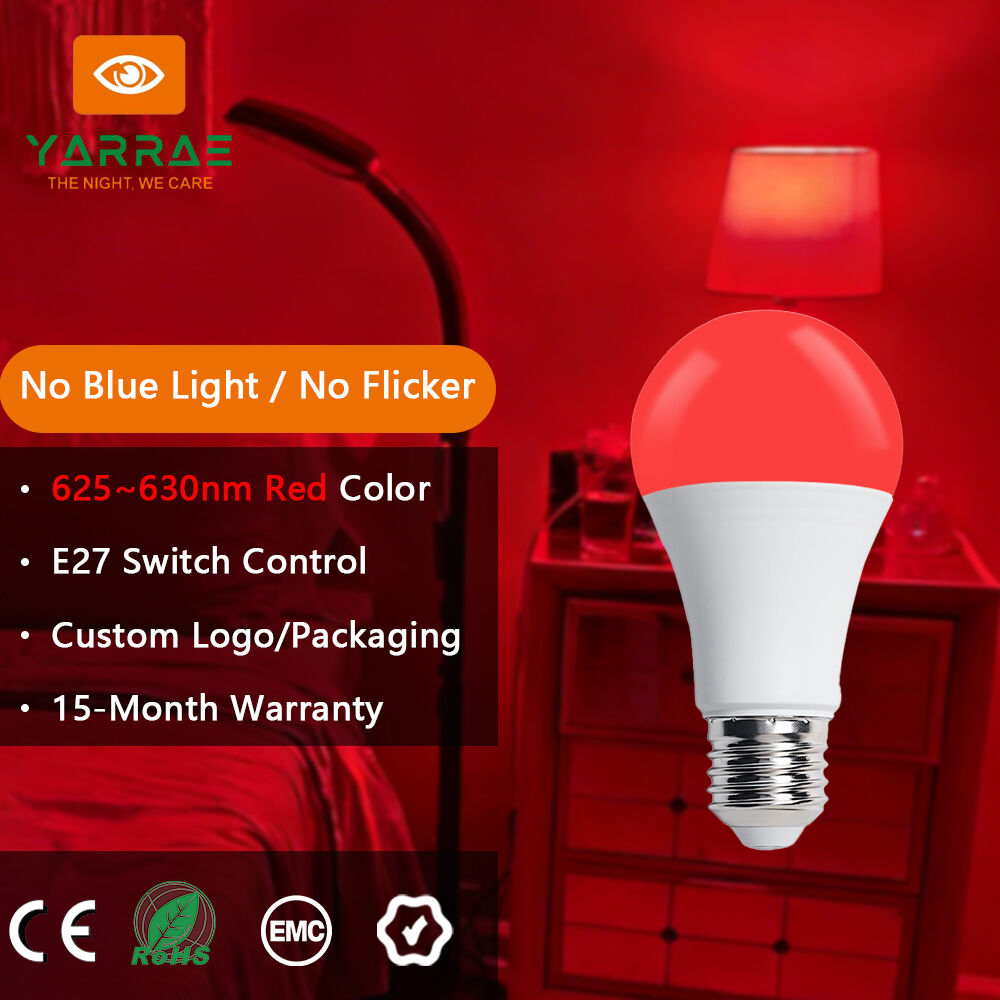 LED Red Sleep Light Bulb 100% Blue Light Blocking Bulb 625~630nm Promoting Melatonin Red Light Bulbs,3W/5W/7W/9W E27 Base Bulbs for Bedroom Living Room