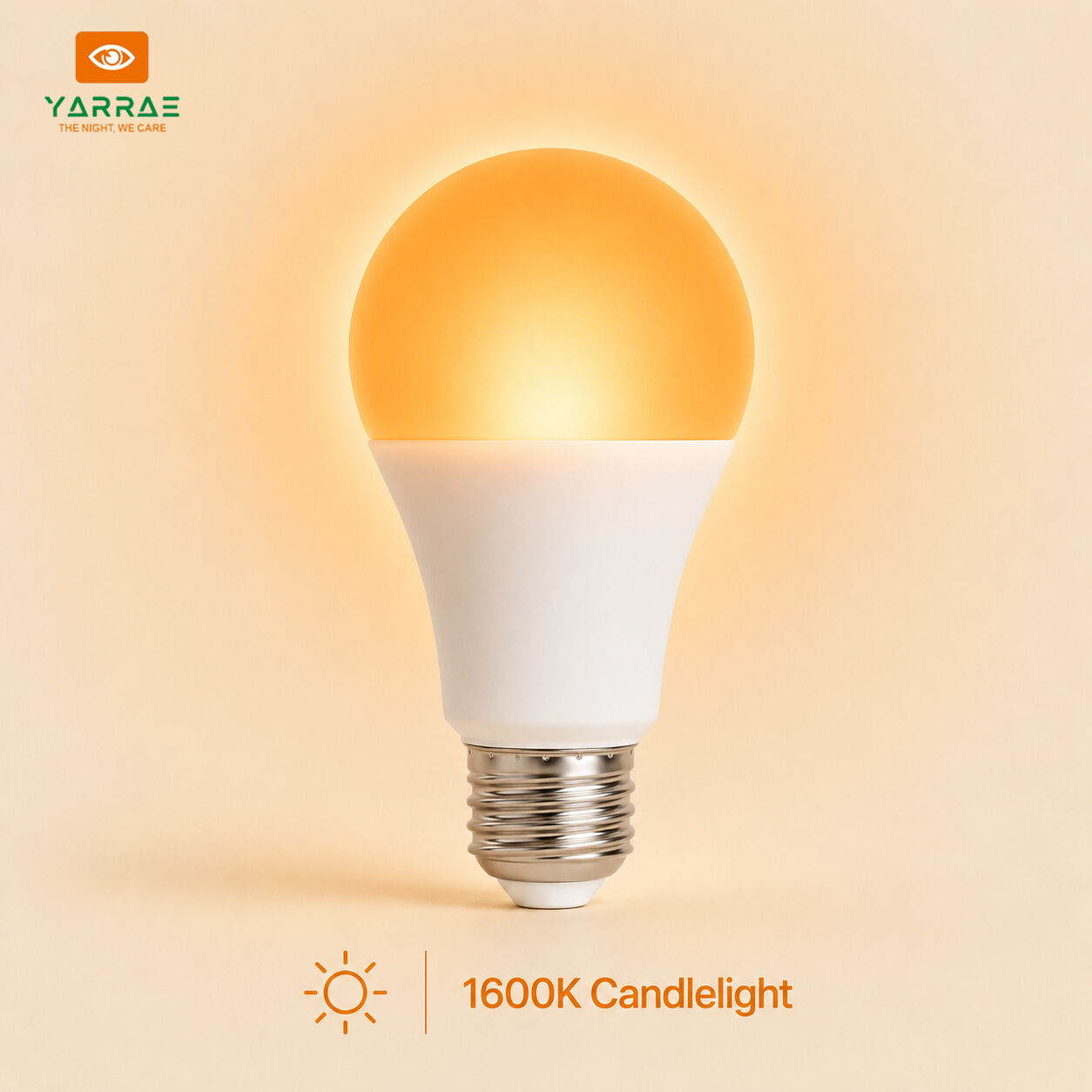 E27 Base LED Bulb Efficient 3W/5W/7W/9W 1600K Amber Sleep Aid Bulb for Bedroom Living Room