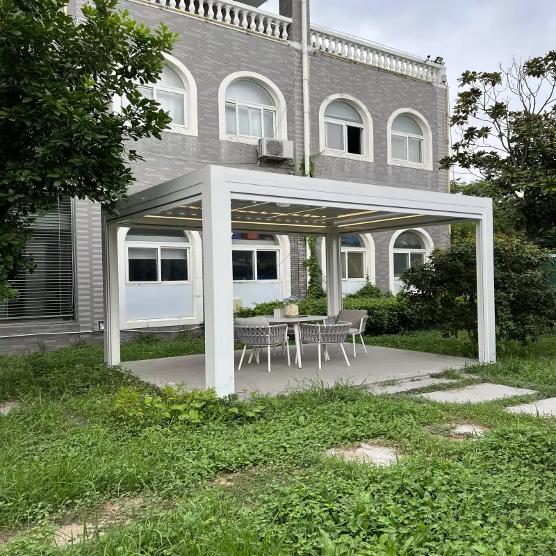 Simple white pergola Retractable modern pergola 3*4 pergola