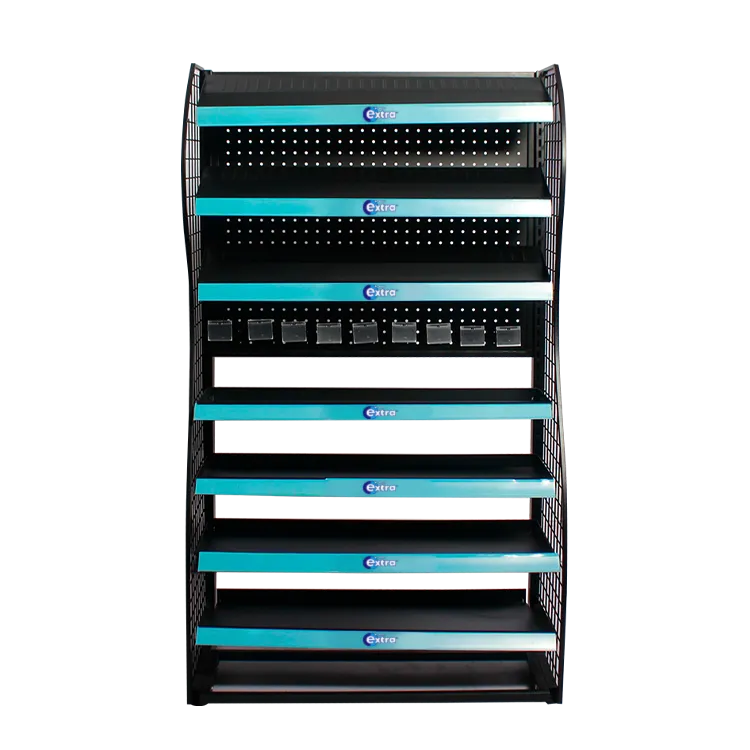 Estante regulable mini para exhibición en supermercados | Estante metálico POP para mostrador y suelo