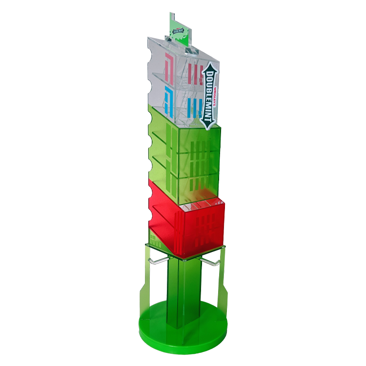 Custom Clear Acrylic Display Rack for Gum and Mints in Retail Stores