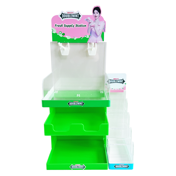 Custom Acrylic POP Display Rack for Mint & Assorted Candies — Modular Countertop Display for Retail Stores