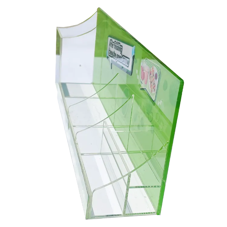Soporte de exhibición acrílico de escritorio para área de comedor CVS para alimentos frescos | Fabricante personalizado de exhibidores promocionales (POP) para comercio minorista