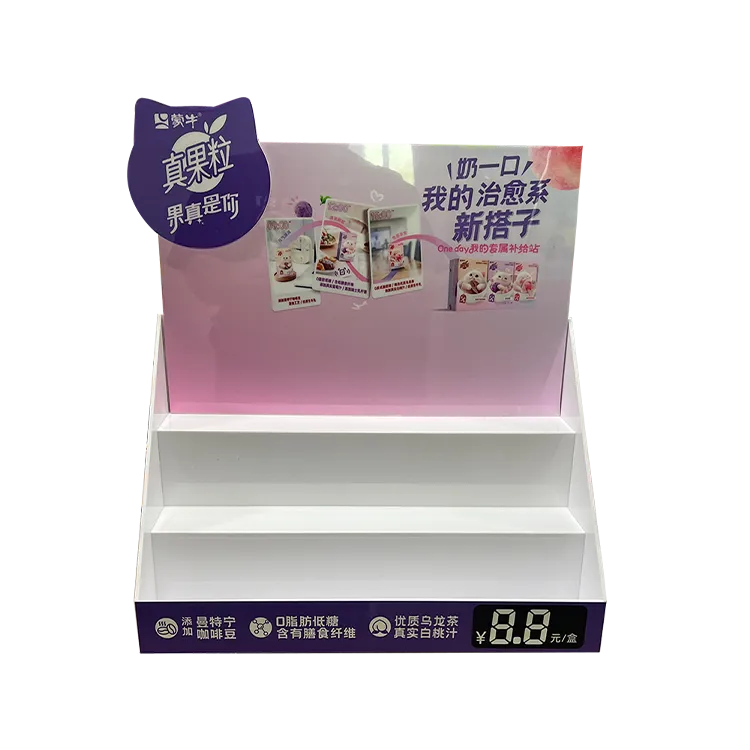 Individueller Milch-Desktop-Präsentationsständer | Hersteller von Werbepräsentationen (POP) für den Einzelhandel aus Kunststoff-Spritzguss