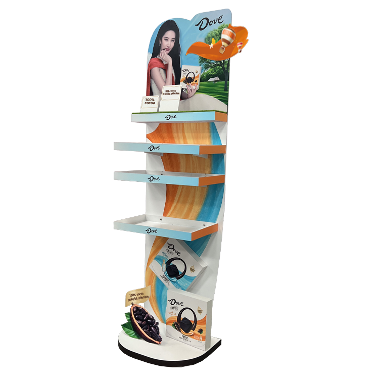 Custom Multi-Layer Metal POP Display Rack for Supermarkets | Slim Retail Display for Snacks & Candy