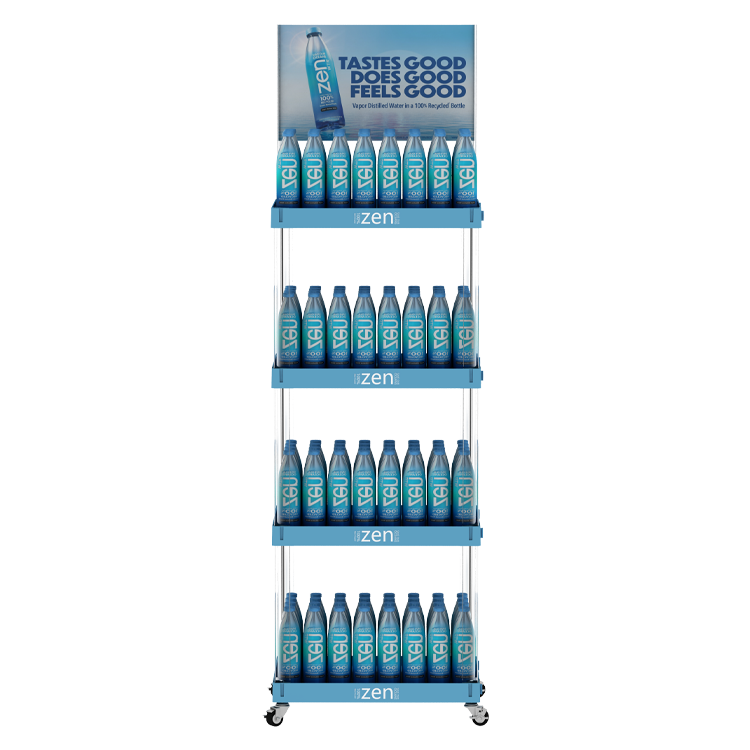 Drinking water square plastic combination display stand