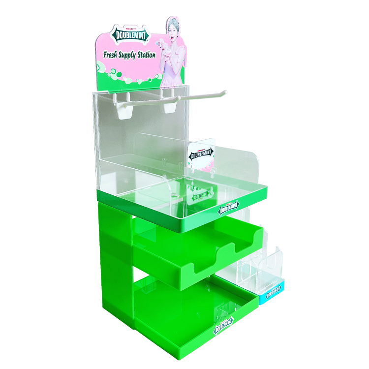 Custom Acrylic POP Display Rack for Mint & Assorted Candies — Modular Countertop Display for Retail Stores