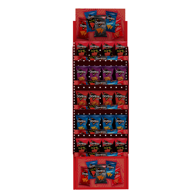 Ultra-Thin Supermarket Metal Retail Display Rack
