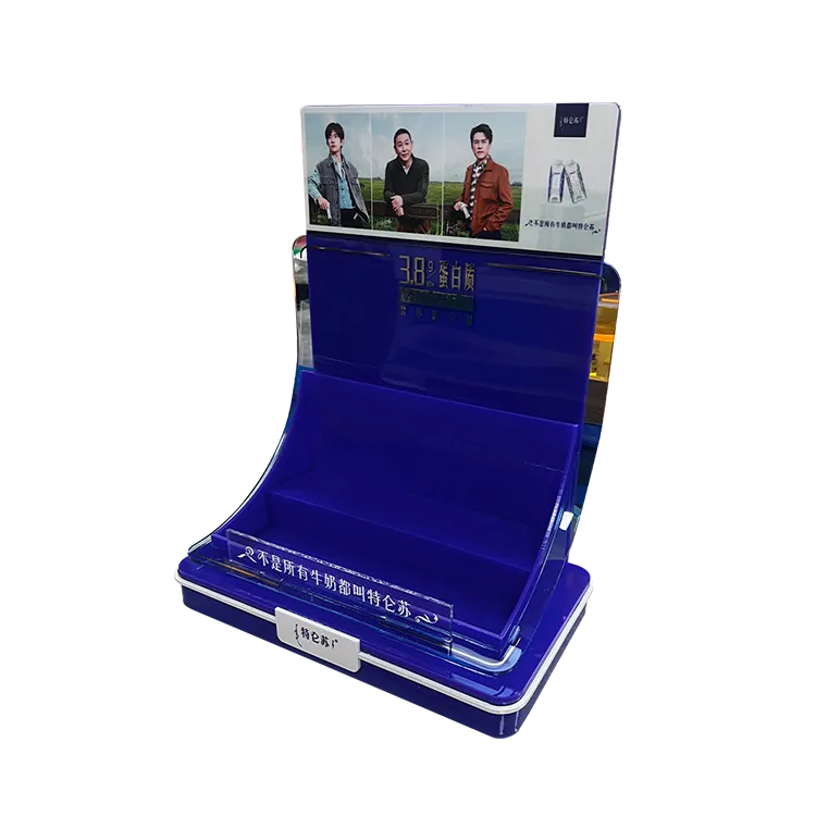 Estante de mesa para leite em plástico injetado com múltiplos materiais | Fabricante personalizado de expositores POP