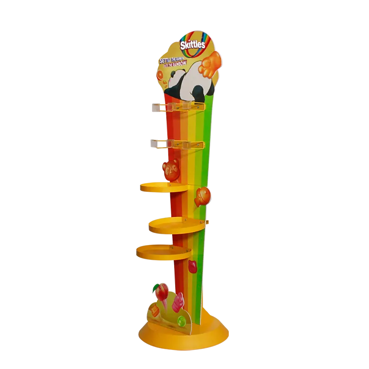 Custom Candy Retail Metal Display Stand with Hooks | Creative POP Display for Youth Brands