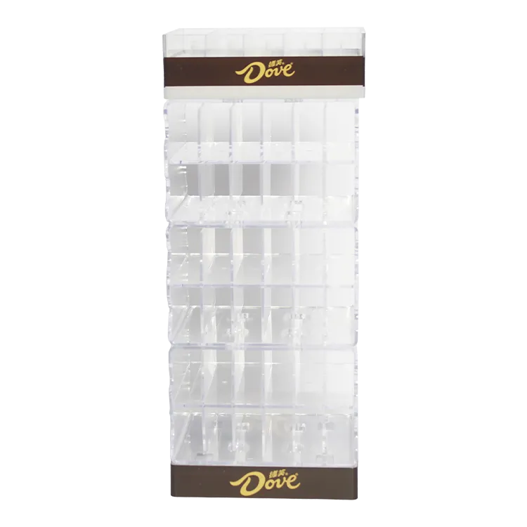 Transparent modular POP display rack showing flexible assembly structure.webp