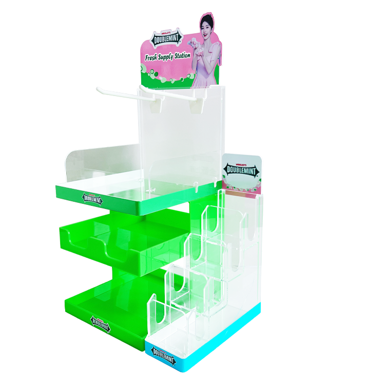 Custom Acrylic POP Display Rack for Mint & Assorted Candies — Modular Countertop Display for Retail Stores