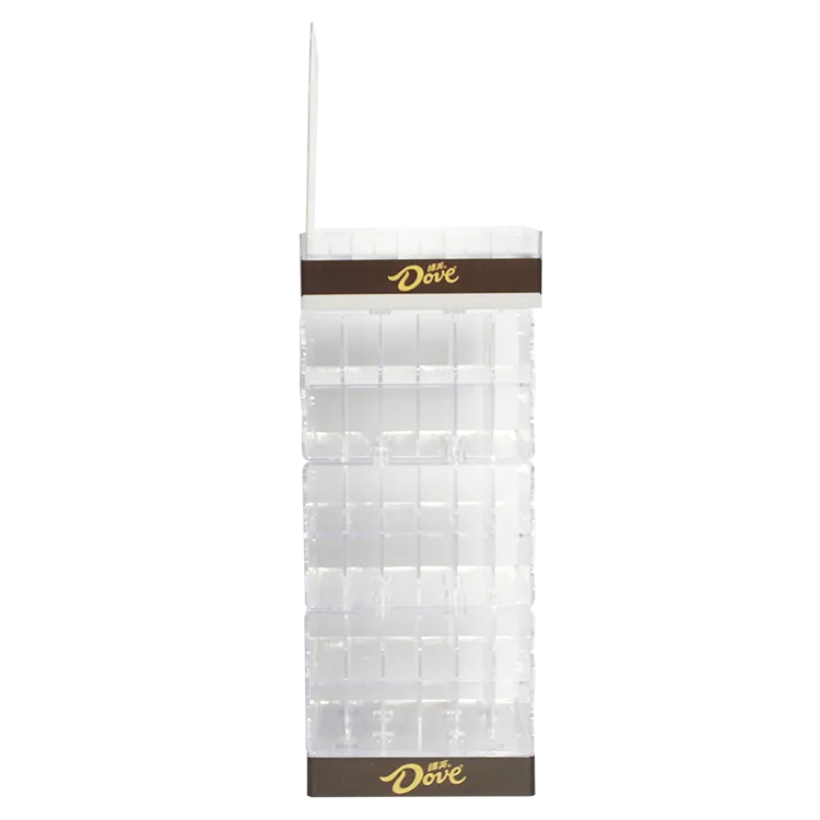 Modular Transparent Plastic Injection Molded POP Display Rack for Chocolate & FMCG | Custom Retail Display Manufacturer