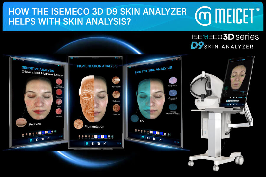 How the ISEMECO 3D D9 Skin Analyzer helps with skin analysis?