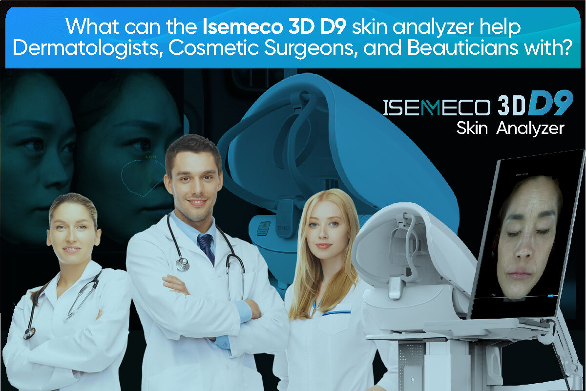 What can the Isemeco 3D D9 skin analyzer help dermatologists, plastic surgeons, and beauticians with?