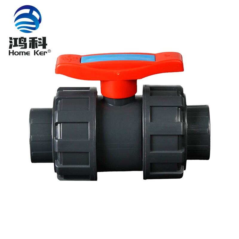 HongKe High Quality PVC Double Union Ball Valve 1/2''-4'' Plastic Valves Jordan