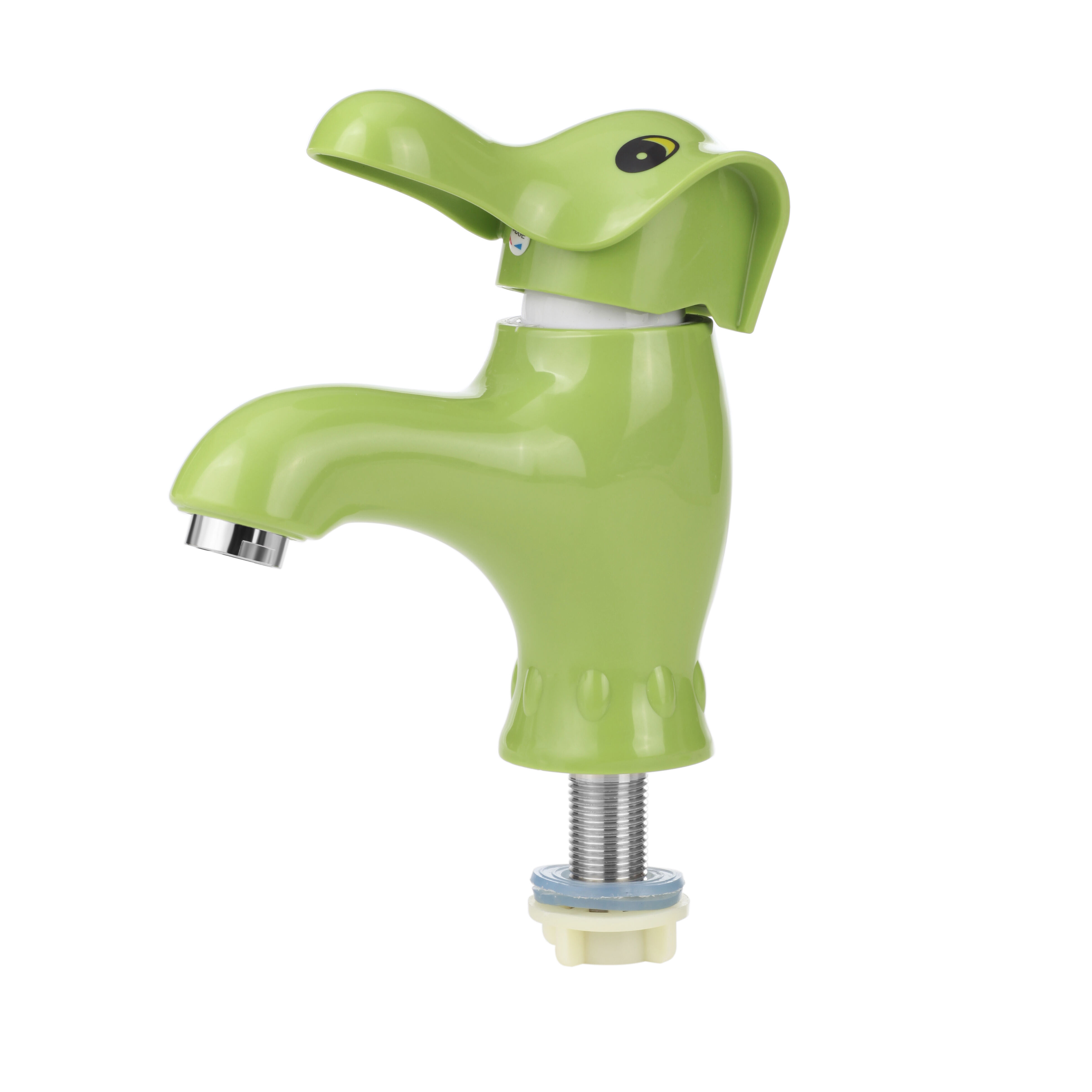 Modern Style Orange-Handle Elephant Basin Faucet Cute Water Tap For Cold Water 