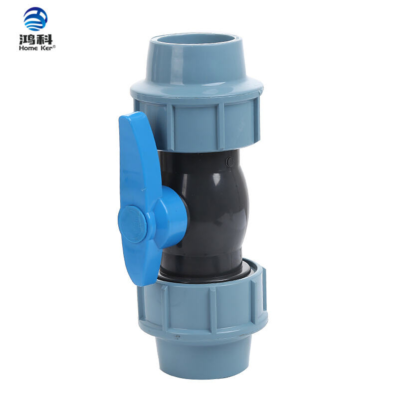 New Design Plastic PP Irrigation Ball Valve For Water Pipe PN16 Compression Fitting