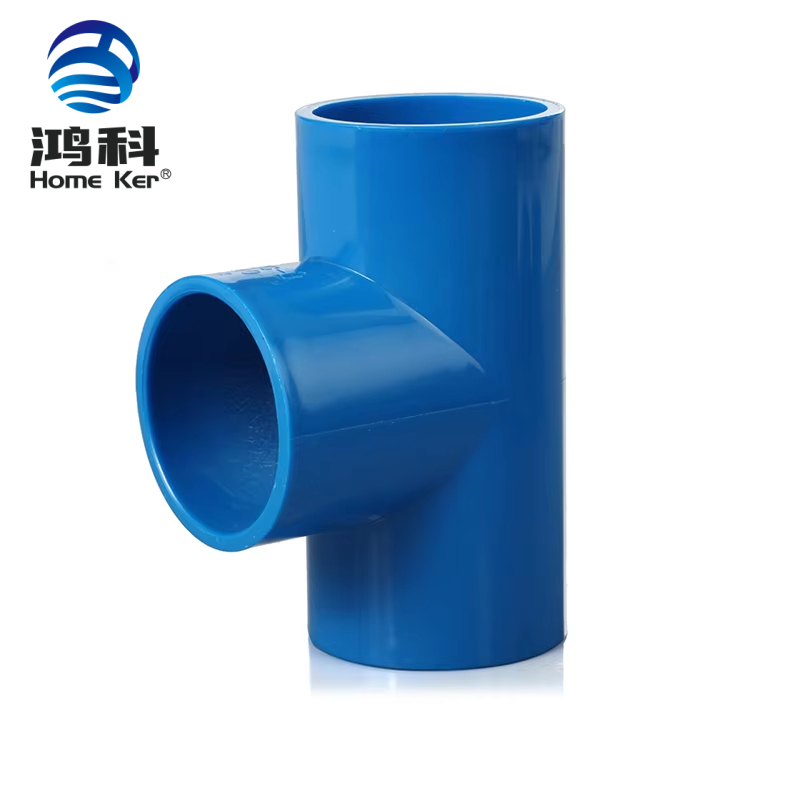 PVC DIN PN10 Tee Pipe Fitting Deep Blue Color Stable Philippines