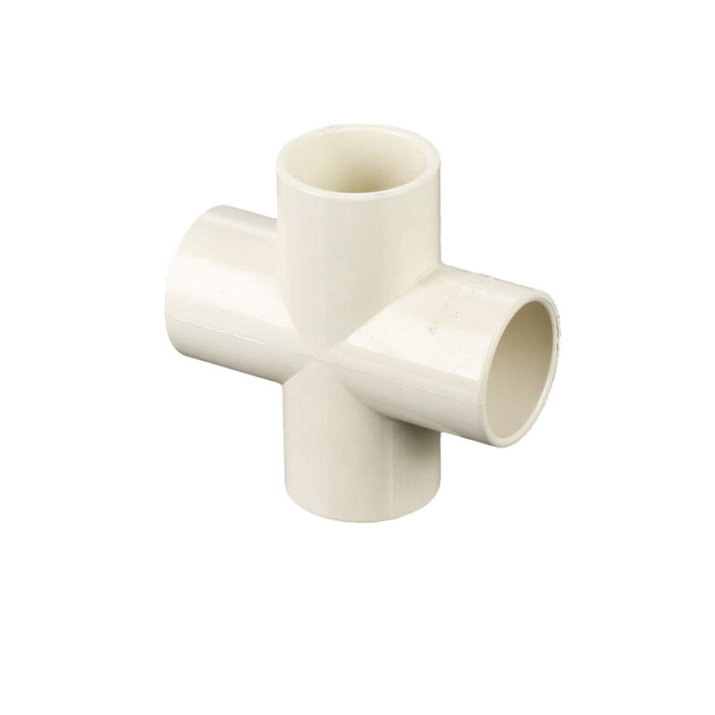 1/2 ຫຼັງ-2 ຫຼັງ CPVC Cross Four Way Connection Pipe Fitting ASTM D2846